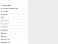 ภาพ list เพลงไทย และ สากล ทั้งหมด